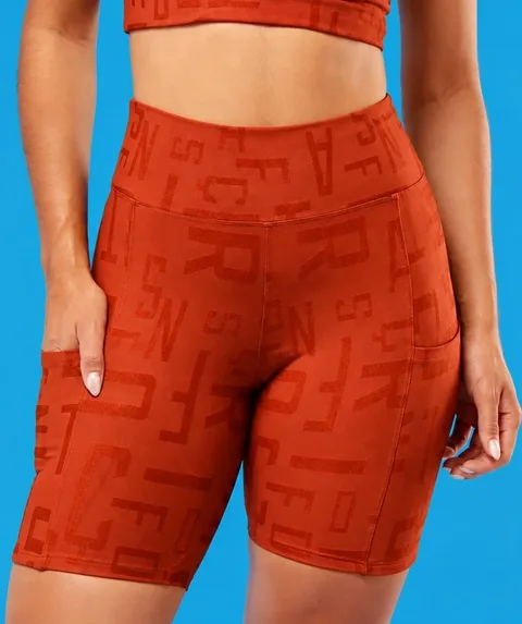 Short Jacquard Letters Com Bolso | 340 Gramatura