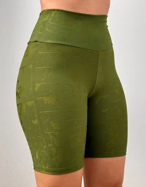 Short Jacquard Meia-Coxa New Letters | 330 Gramatura